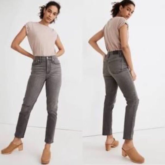 Madewell Black/Grey The Perfect Vintage Crop Jeans Sz 26 - Picture 1 of 10